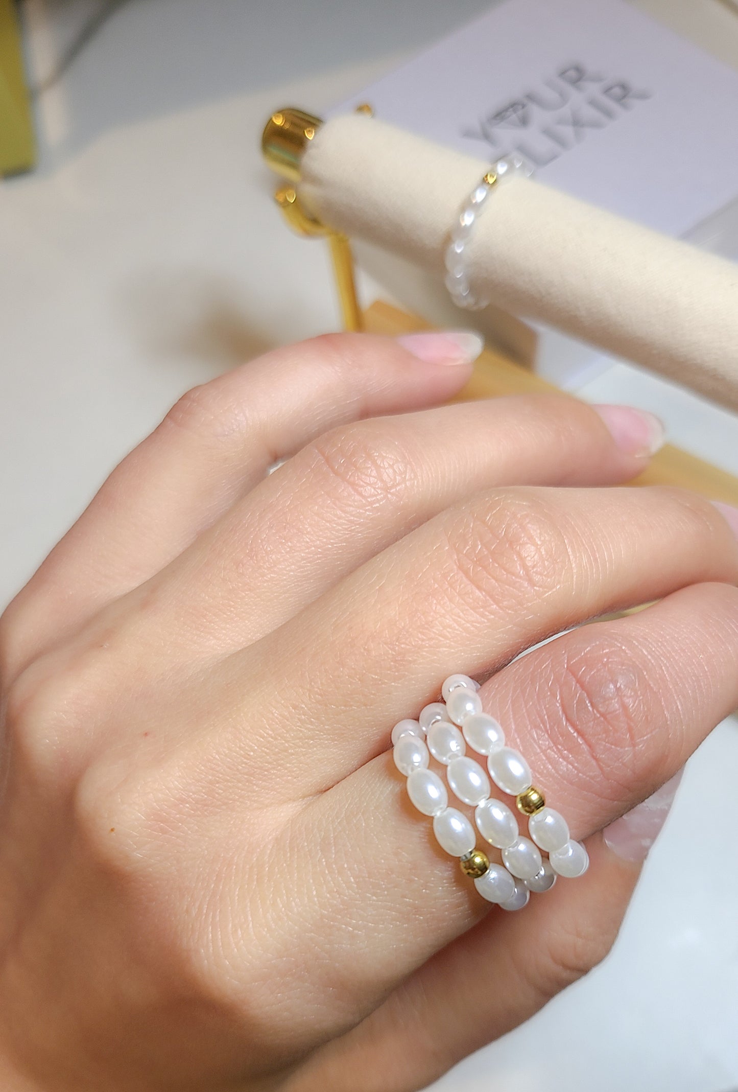 Coquette Pearl Ring