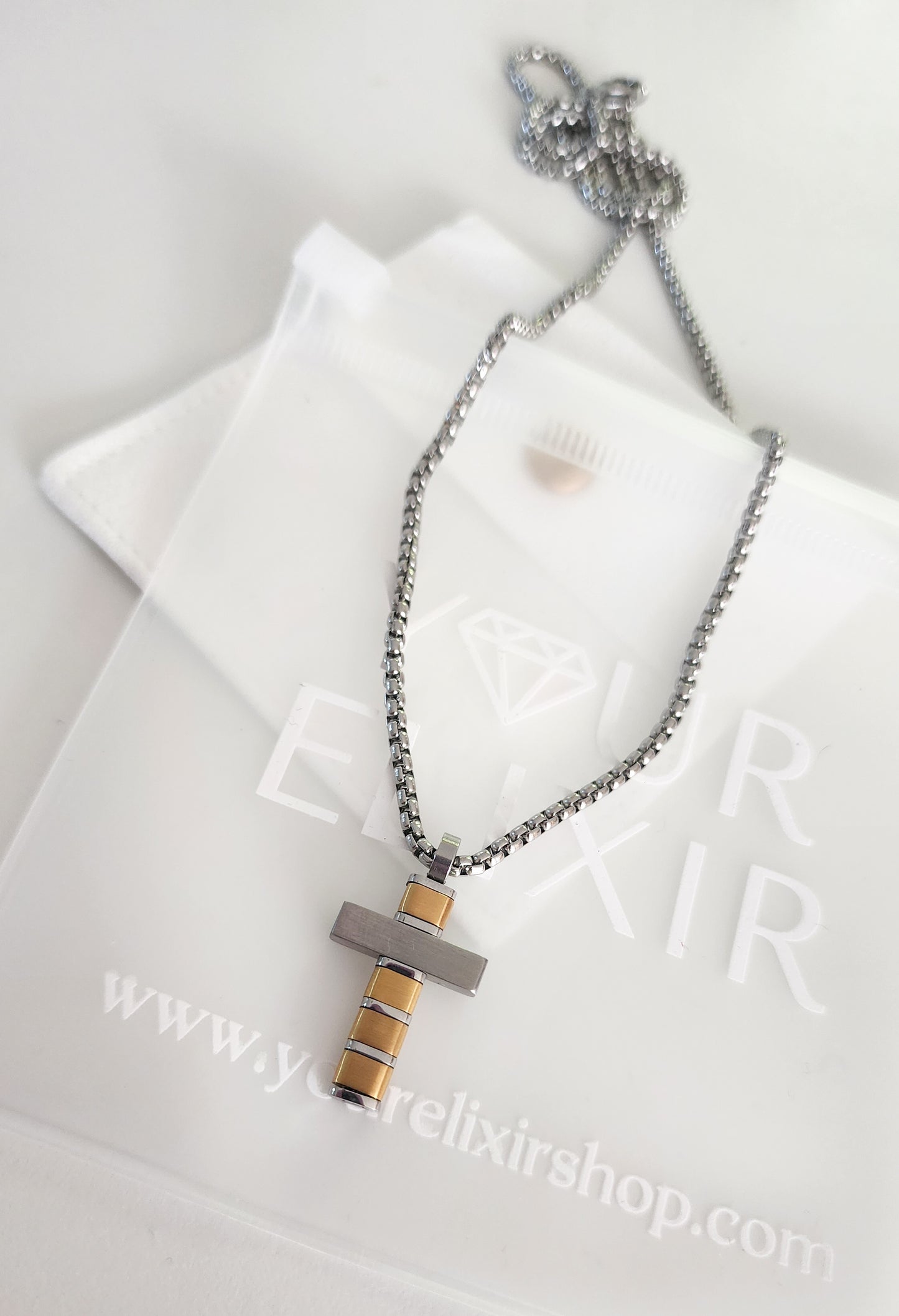 Faithful Dual Tone Cross necklace