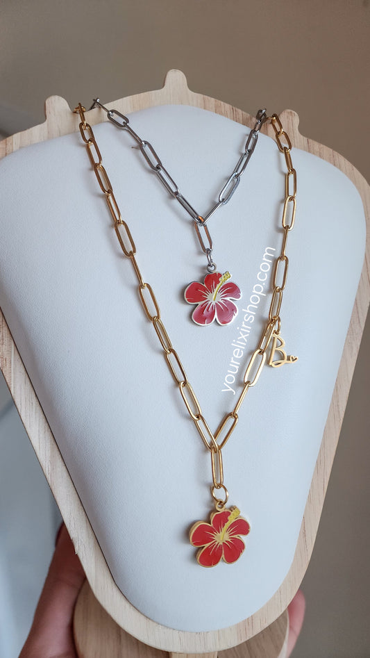 Blooming Red Amapola Necklace