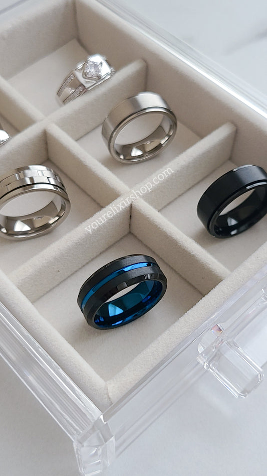 Anillo azul medianoche para hombre