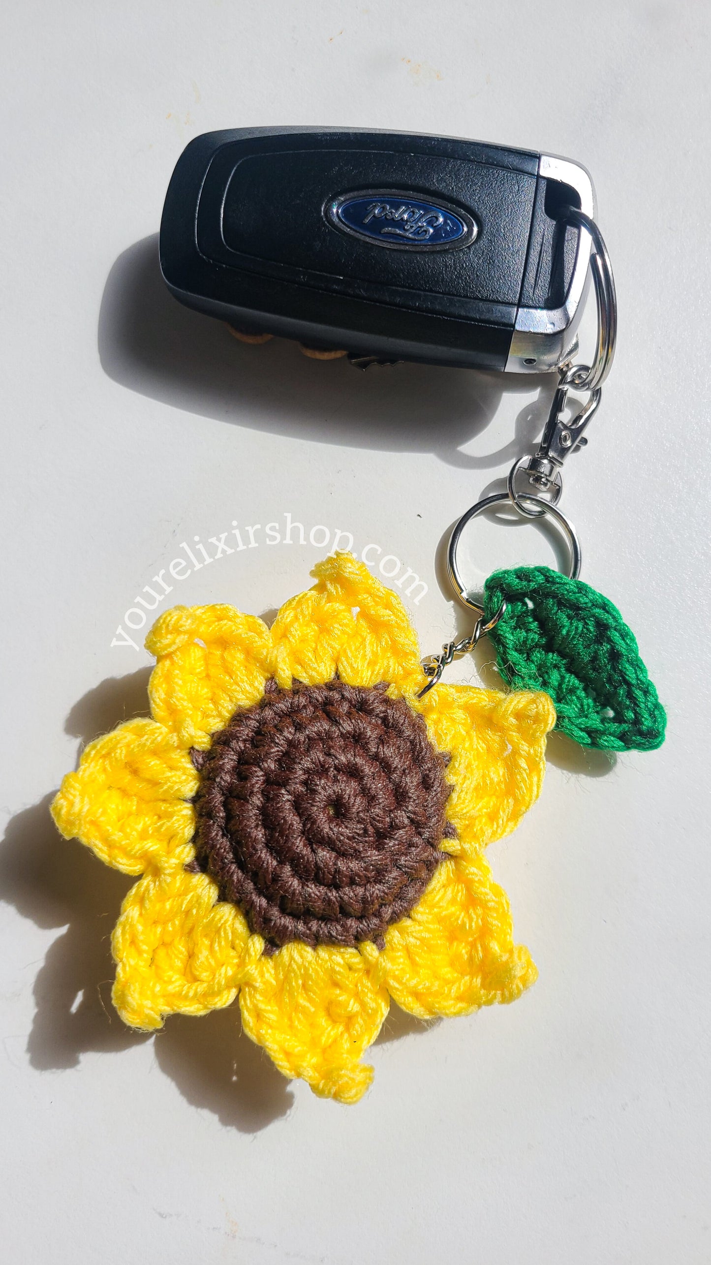 Sunflower Crochet Keychain 🌻