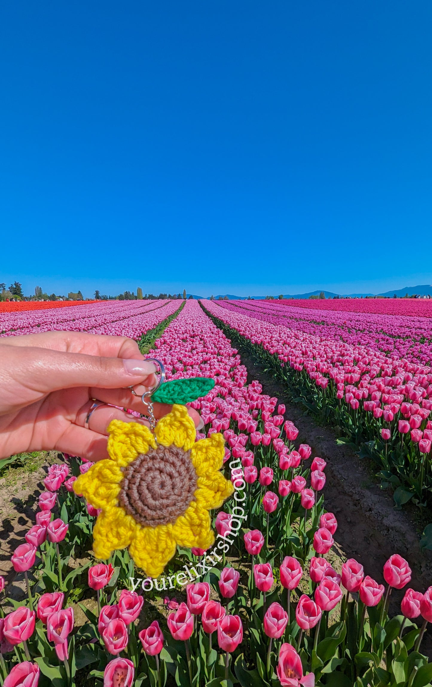 Sunflower Crochet Keychain 🌻