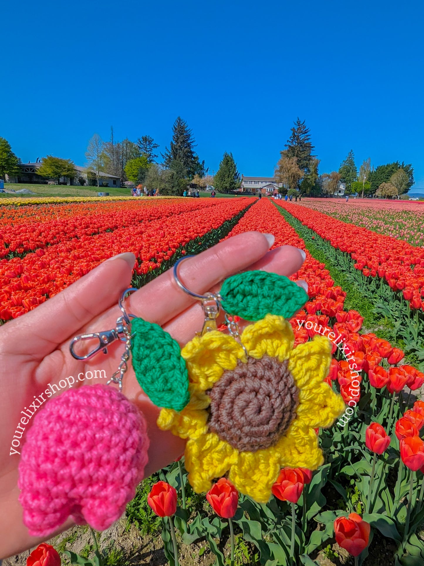 Sunflower Crochet Keychain 🌻