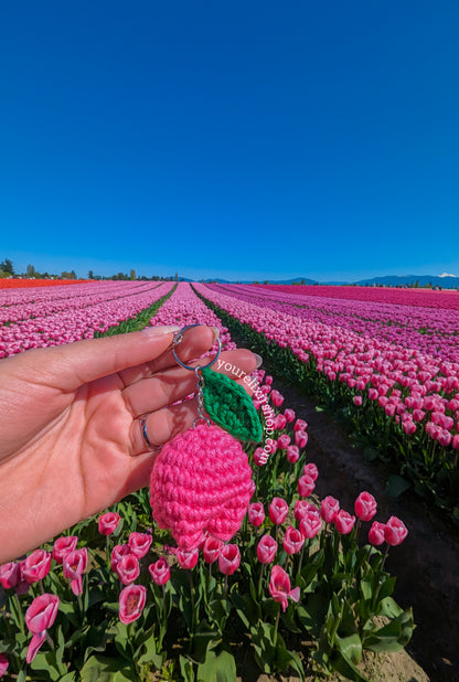 Tulip Crochet Keychain