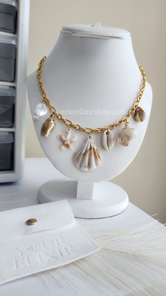 Seashell charm necklace