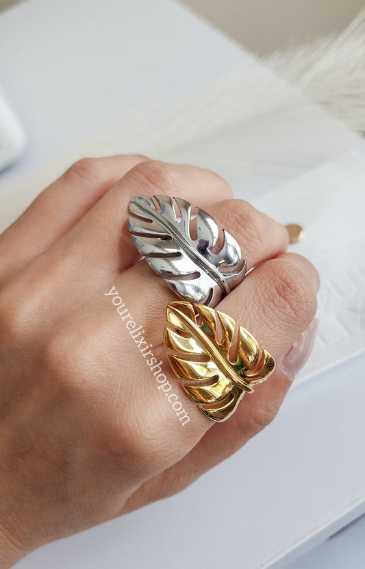 Caribbean leaf Ring