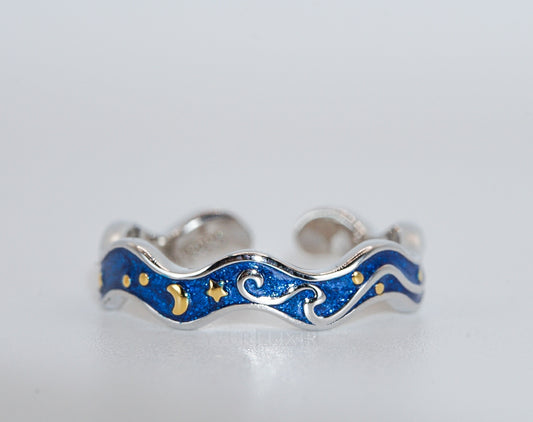 Sterling Silver Van Gogh Starry Night Ring