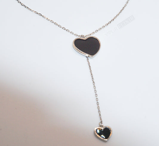 Sterling Silver Black Heart