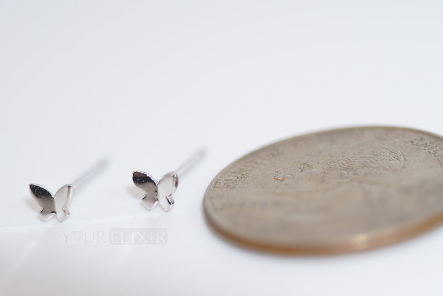 Sterling Silver Tiny Butterfly Earrings