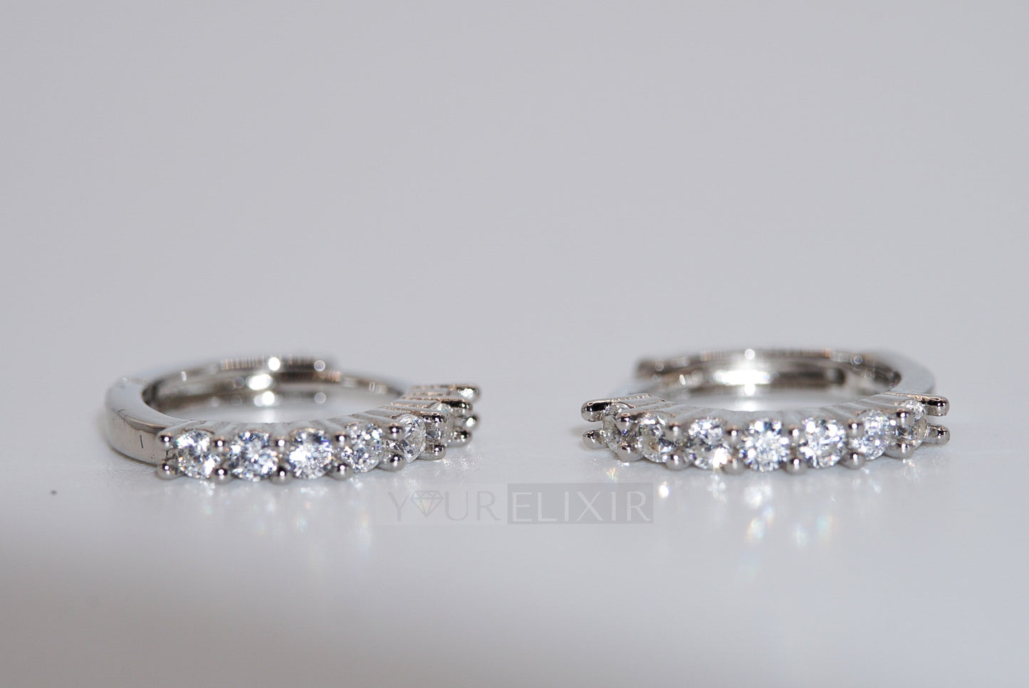 Sterling Silver Zircon Hoops Earrings