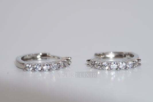 Sterling Silver Zircon Hoops Earrings