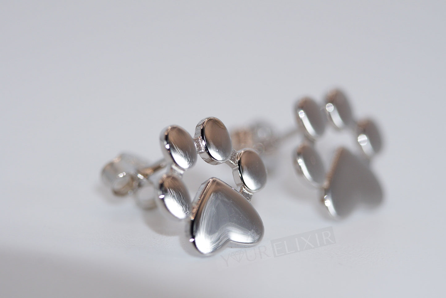 Sterling Silver Paw Earrings