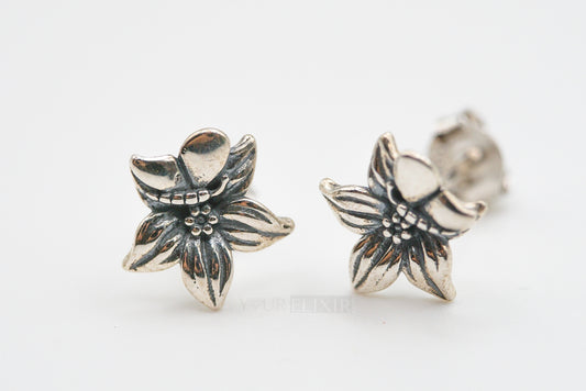 Sterling Silver Flower and Butterfly Earrings