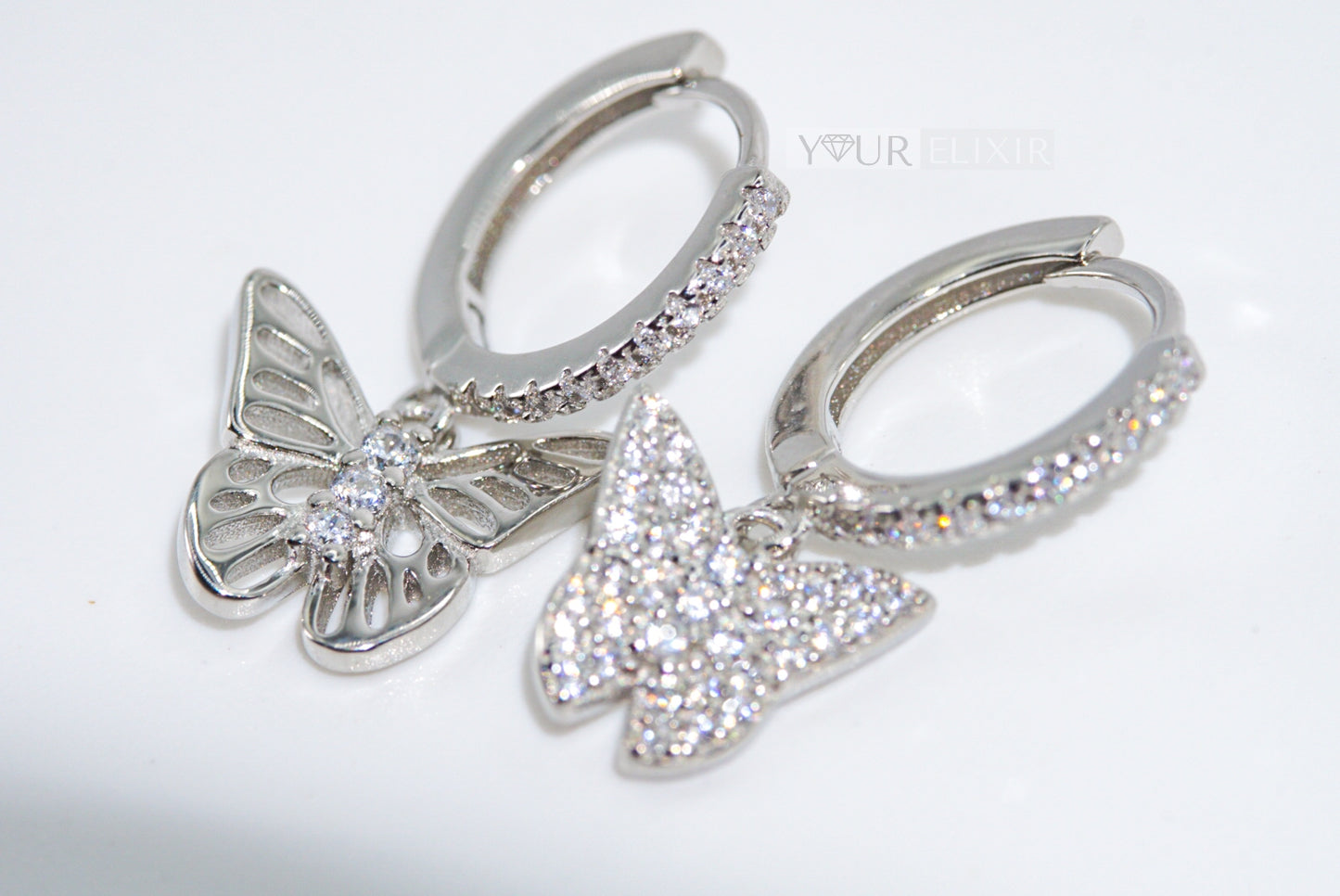 Sterling Silver Sparkly Butterflies