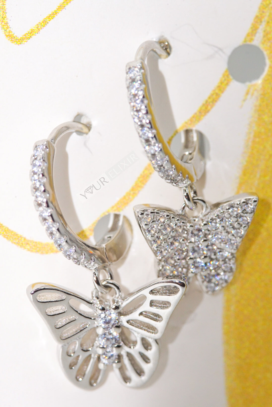 Sterling Silver Sparkly Butterflies