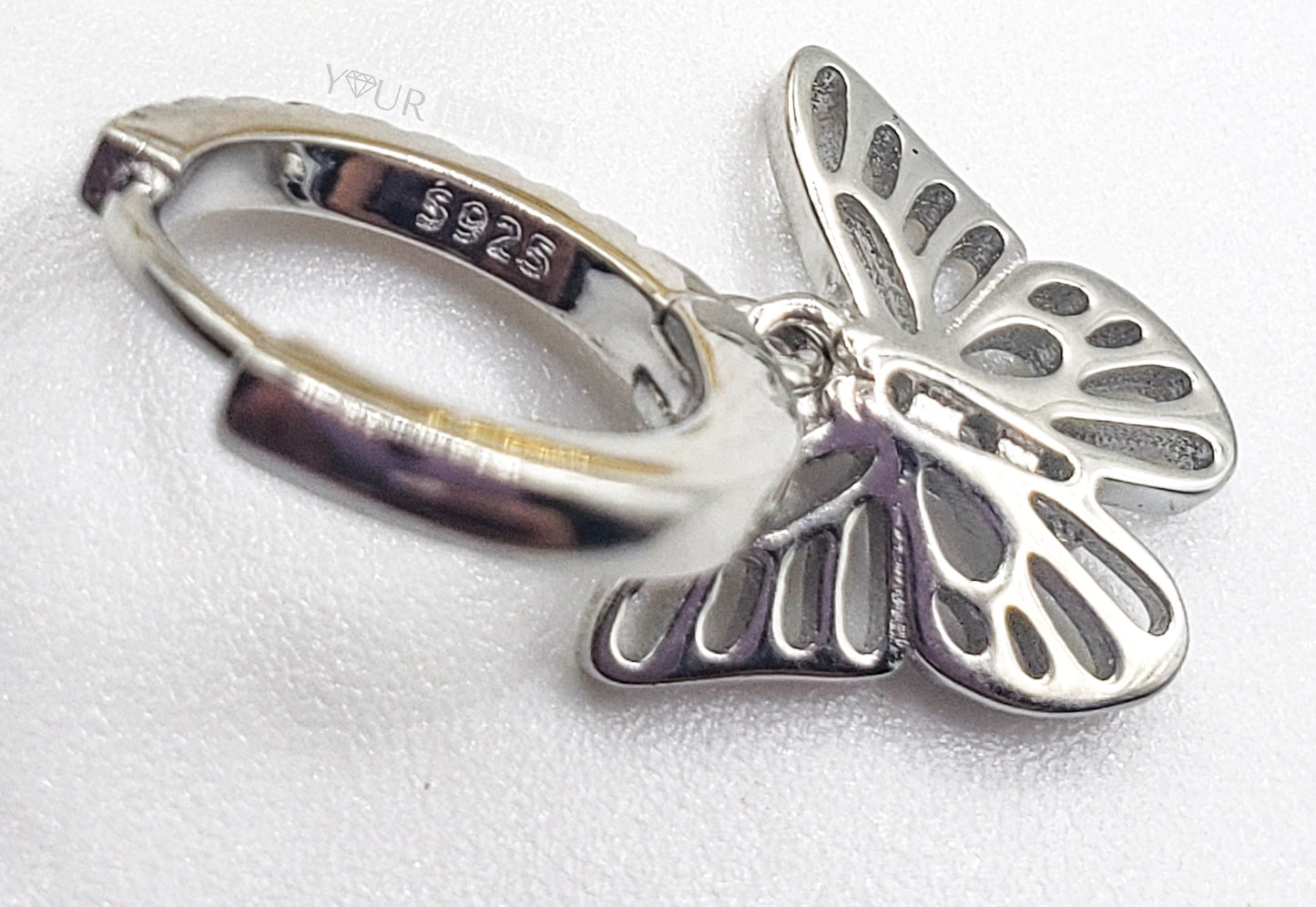 Sterling Silver Sparkly Butterflies