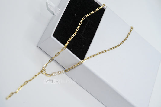 Sterling Silver Gold Pearl Necklace