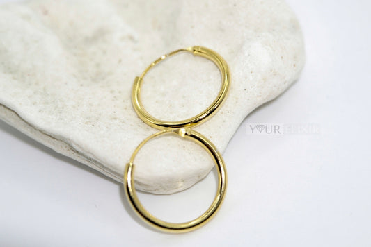 Sterling Silver Golden Hoops 15mm