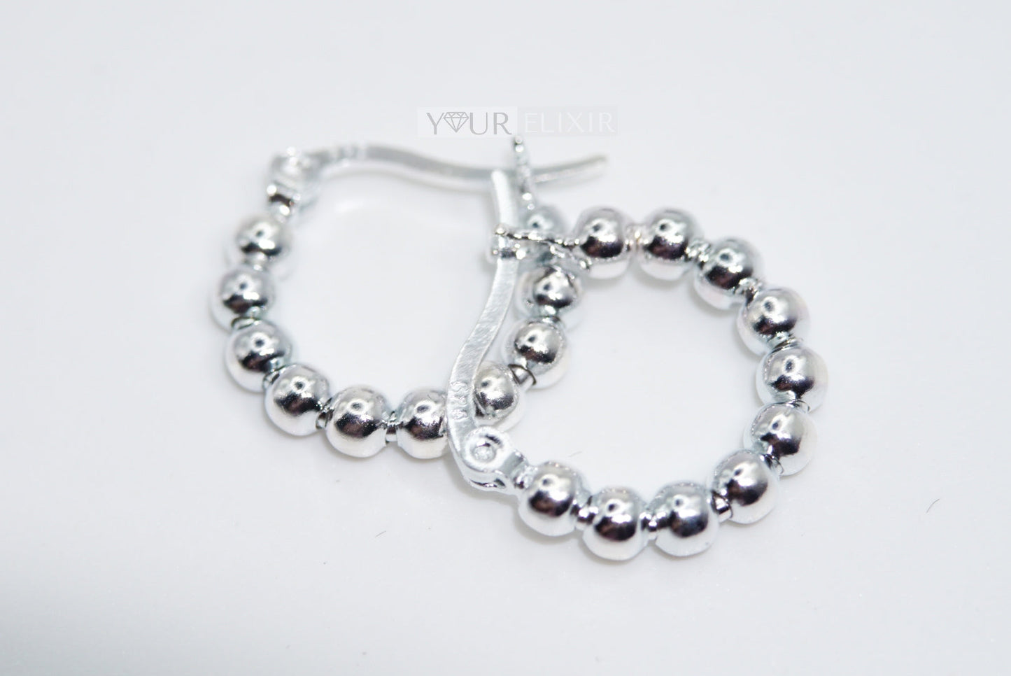 Sterling Silver beaded hoops