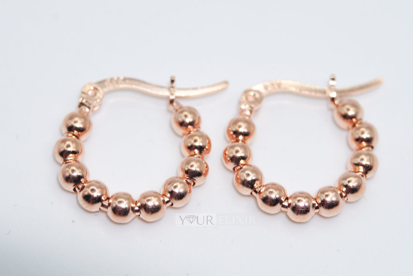 Sterling Silver beaded hoops