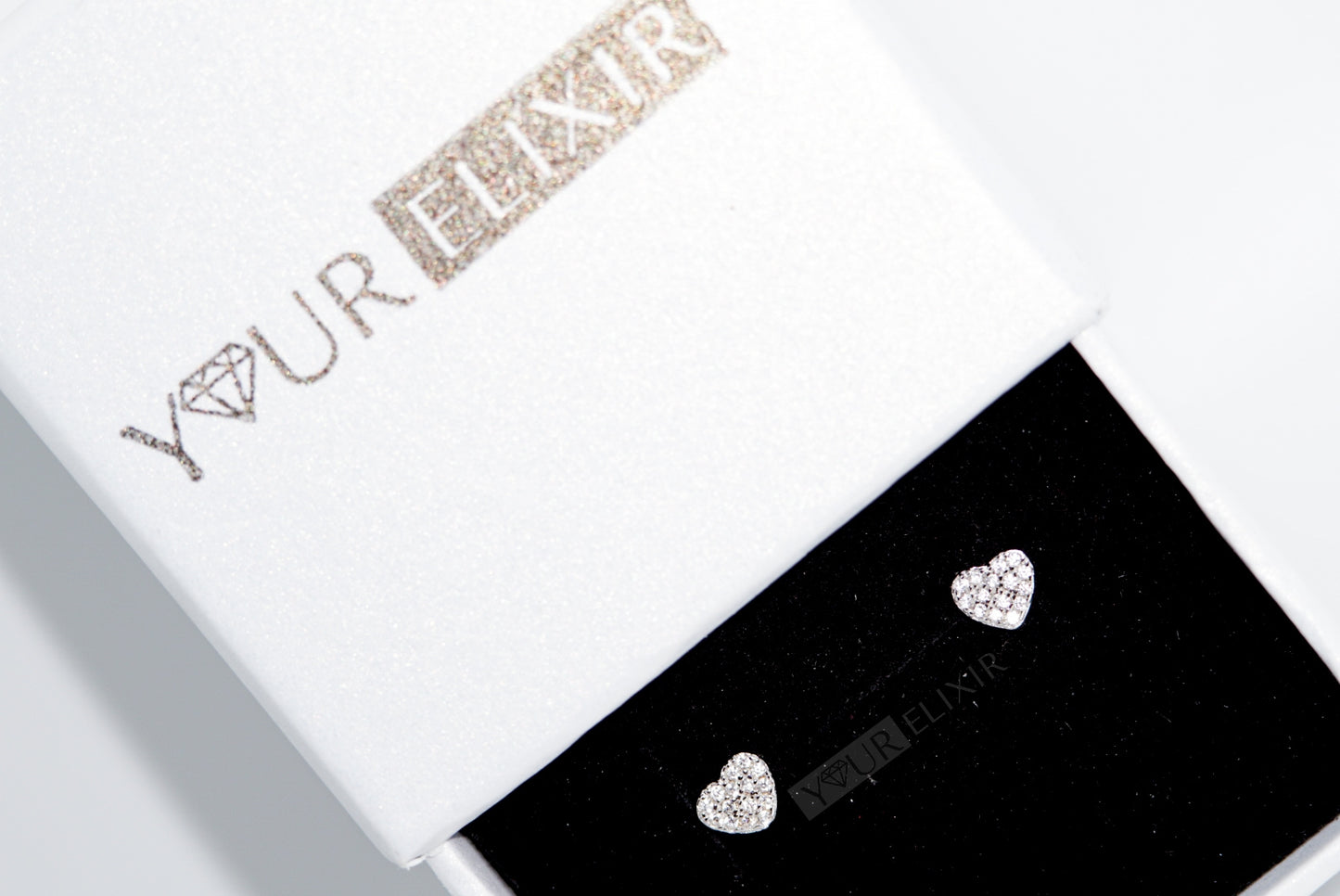 Sterling Silver Zircorn Heart stud earrings