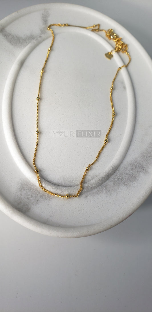 Sterling Silver Beaded Gold Necklace